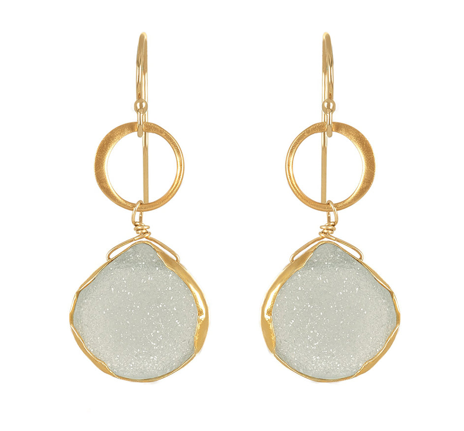 Light Green Druzy Earrings