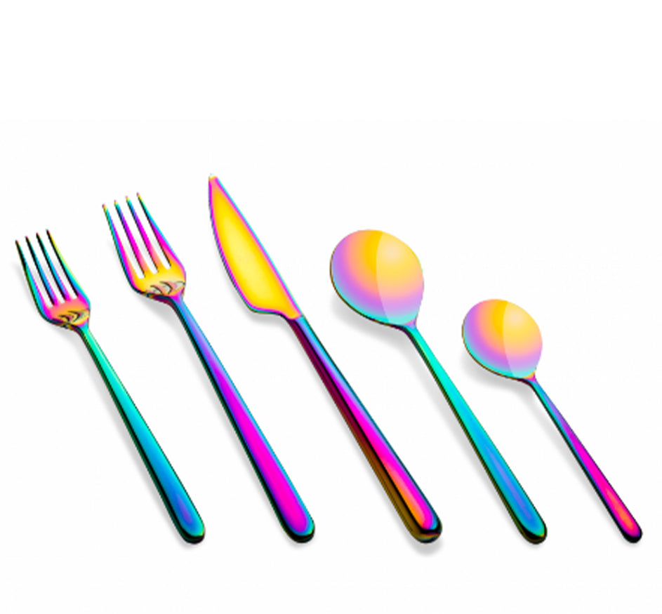 Linea 5-Piece Flatware In Rainbow