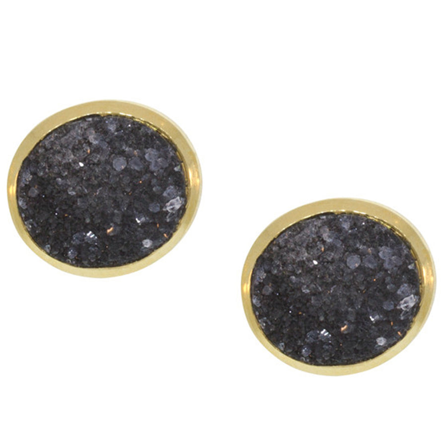 Black Druzy Studs