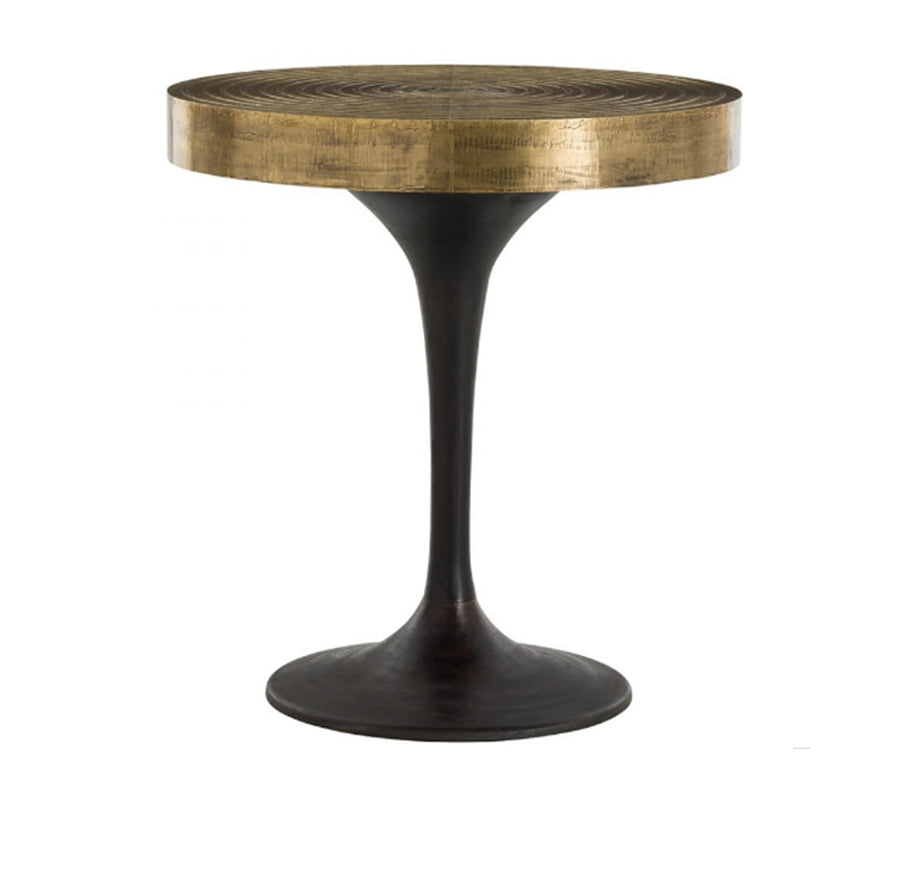 Brass And Wood Side Table