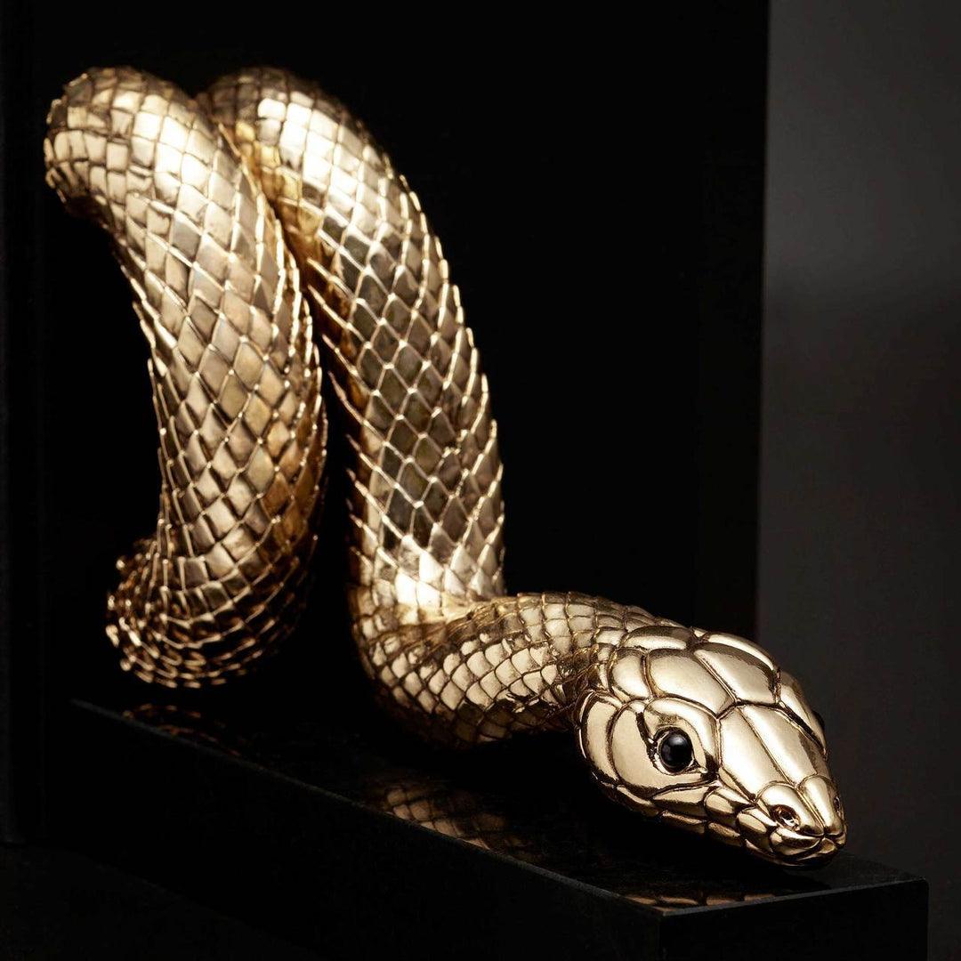 Snake Bookends Gold