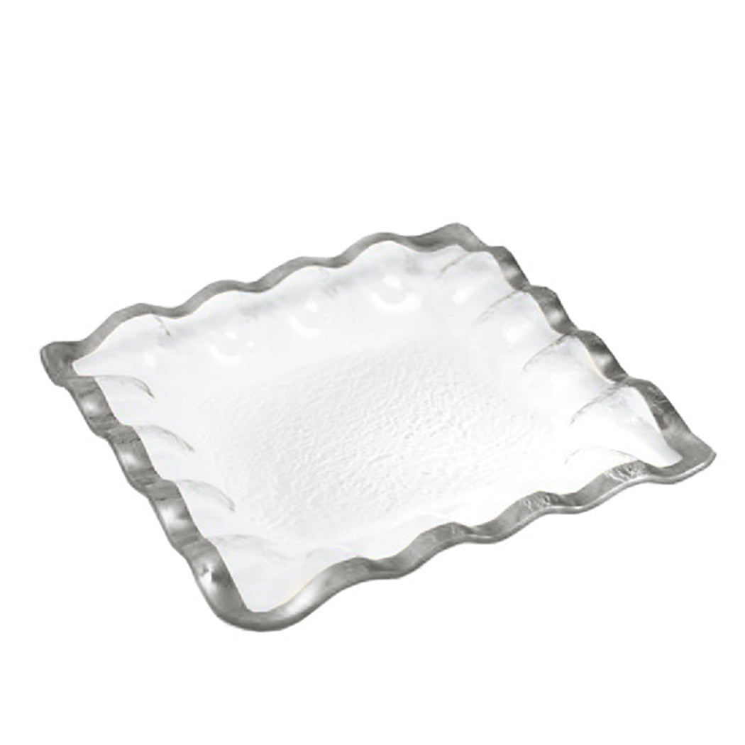 Ruffle Square Tray Platinum