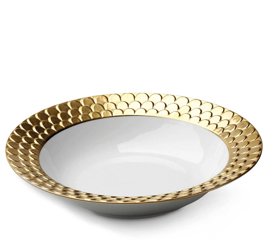 Aegean Rimmed Serving Bowl In Gold