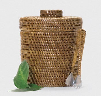 Woven Ice Bucket with Tongs