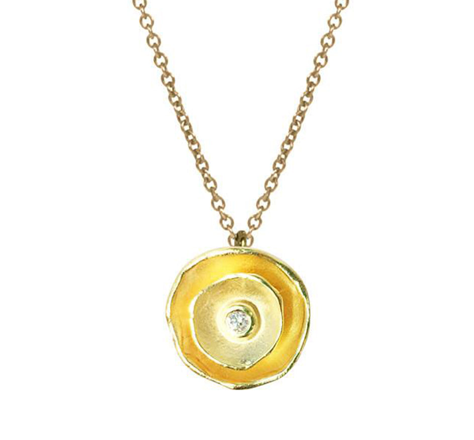 Oyster Dishy Pendant with Diamond