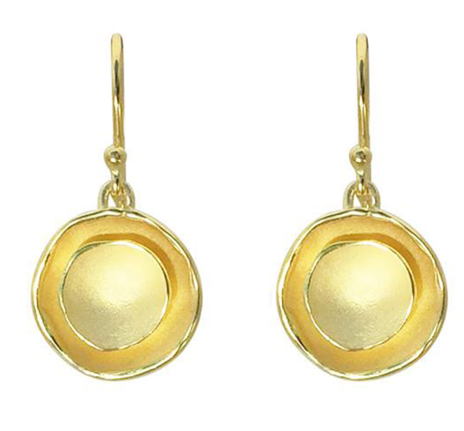 Oyster Dishy Earrings Double In 18KT Vermeil