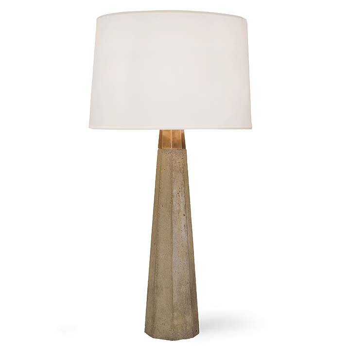 Concrete and Brass Table Lamp