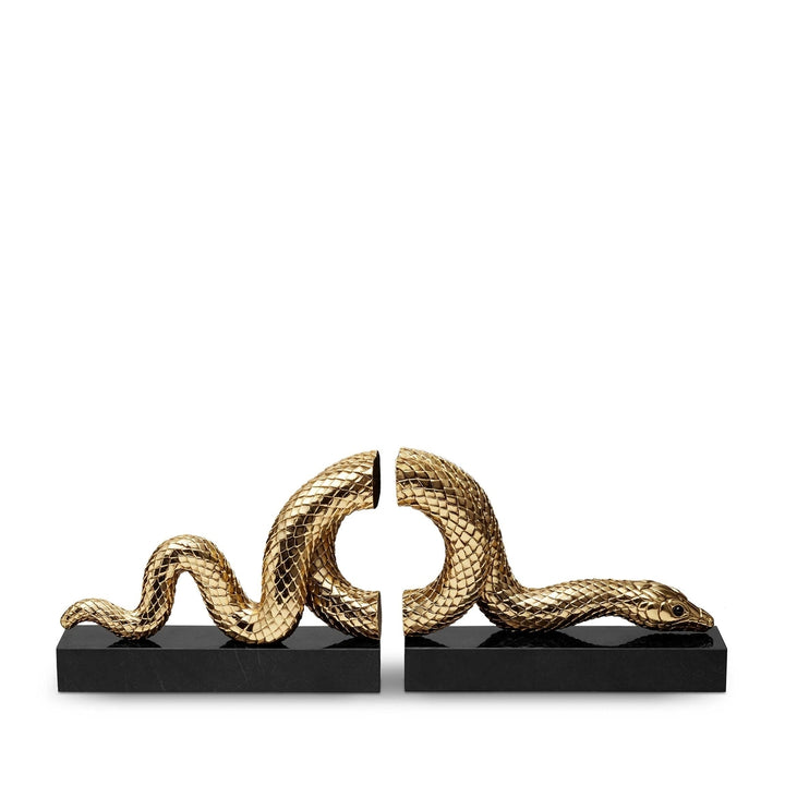 Snake Bookends Gold