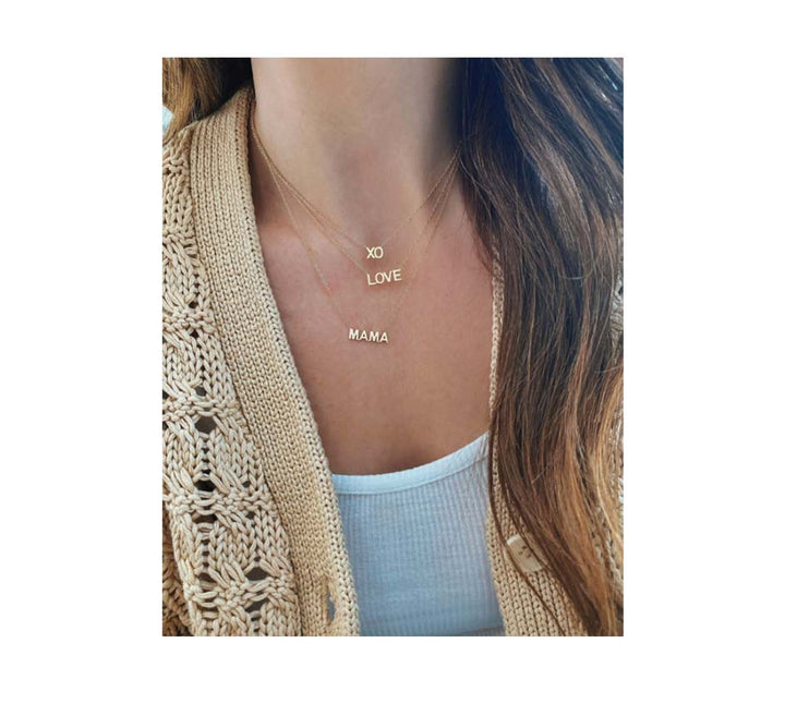 Gold XO Initial Necklace