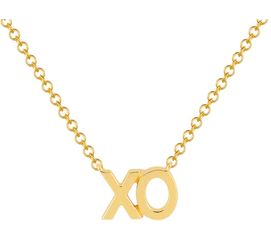 Gold XO Initial Necklace