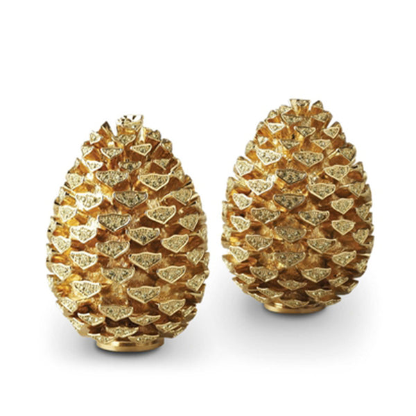 Pine Cone Salt & Pepper Shakers in Gold