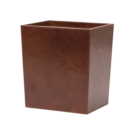 Hampton Leather Wastebasket