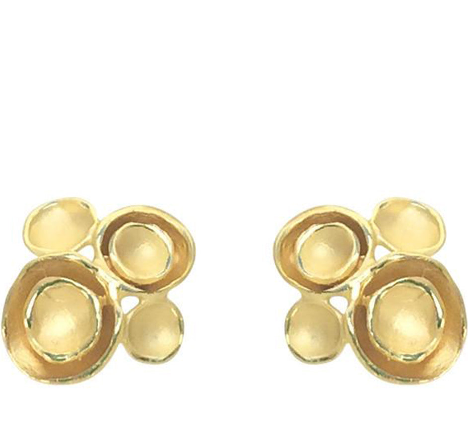 4 POD CLUSTER POST EARRING IN GOLD