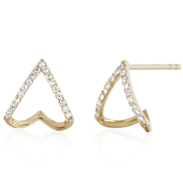 Diamond Chevron Huggie Earring (Available in 3 Colors)