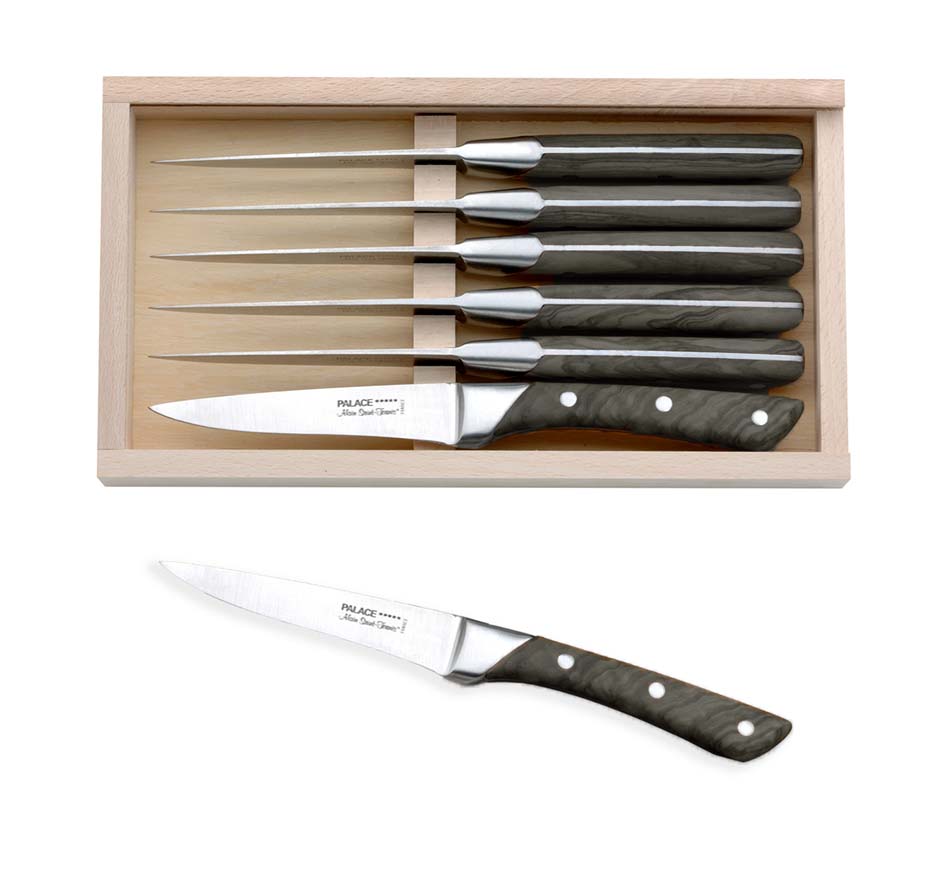 Grey Horn Steak Knives (Set of 6)