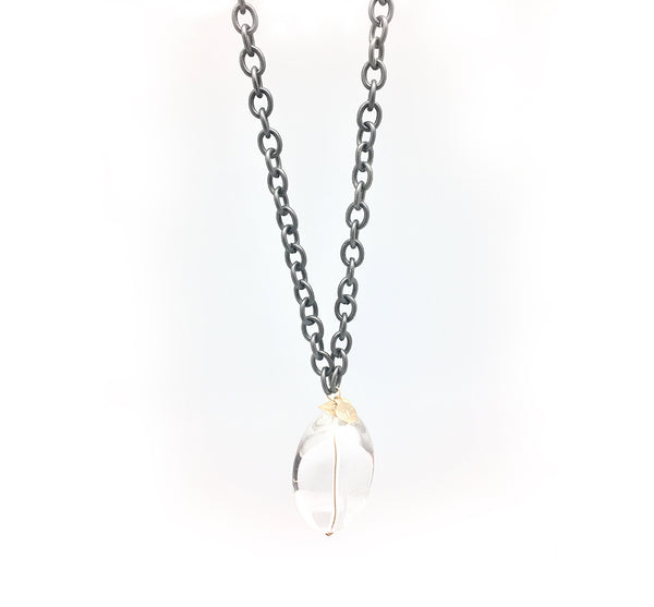 Malin Necklace in Oxidized Silver & Clear