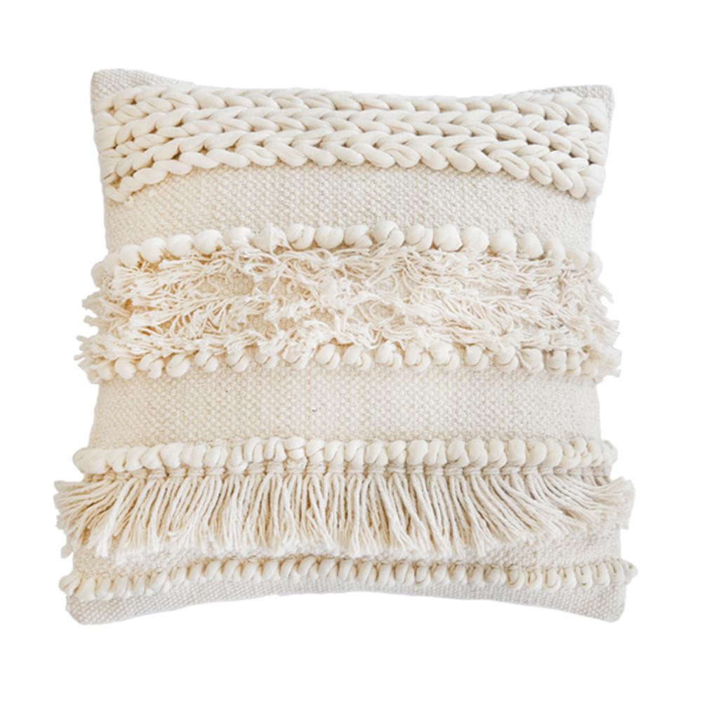 Iman Hand Woven Pillow In Ivory  20"x20"