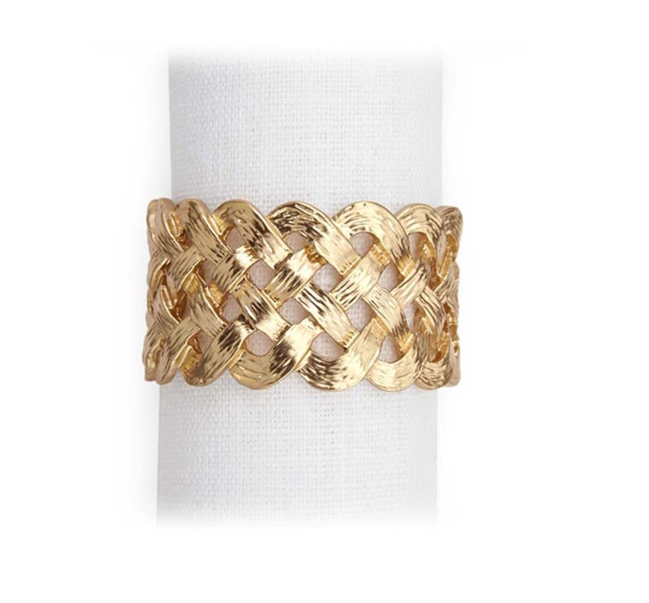 Matte Braid Napkin Ring Gold