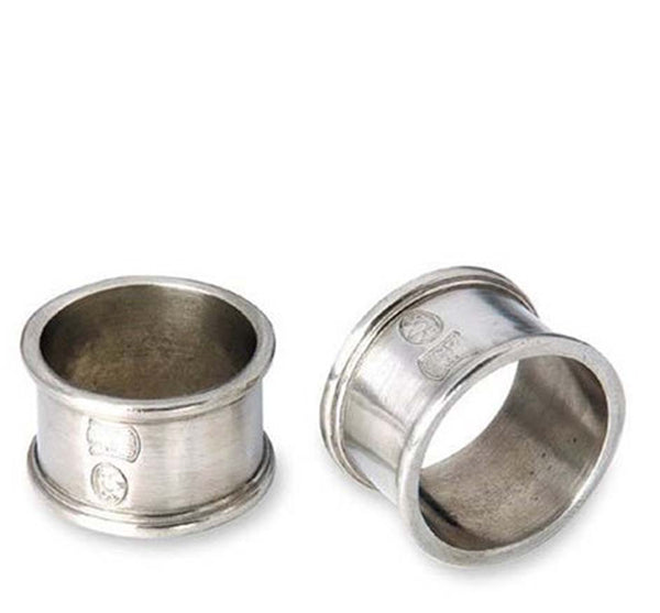 Pewter Round Napkin Rings (Set of 2)