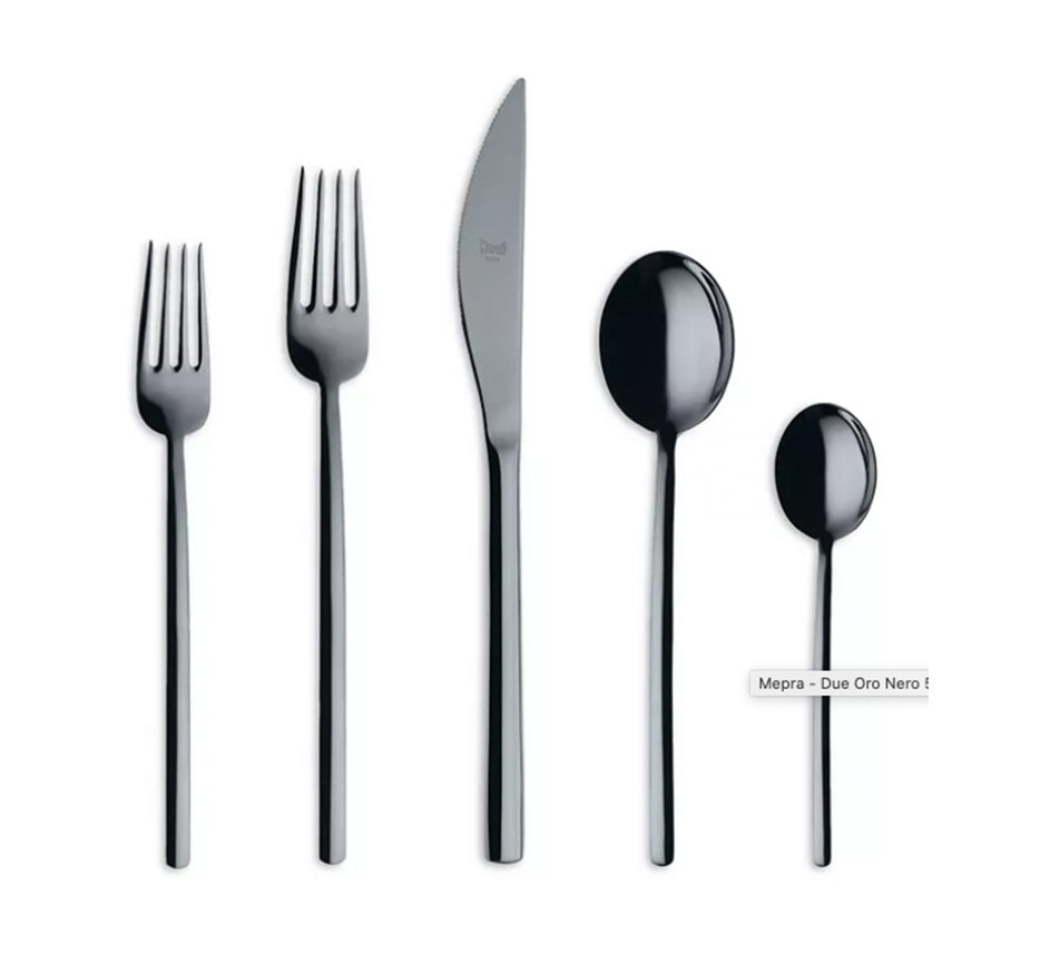 Due 5 Piece Flatware In Oro Nero (Polished Black)