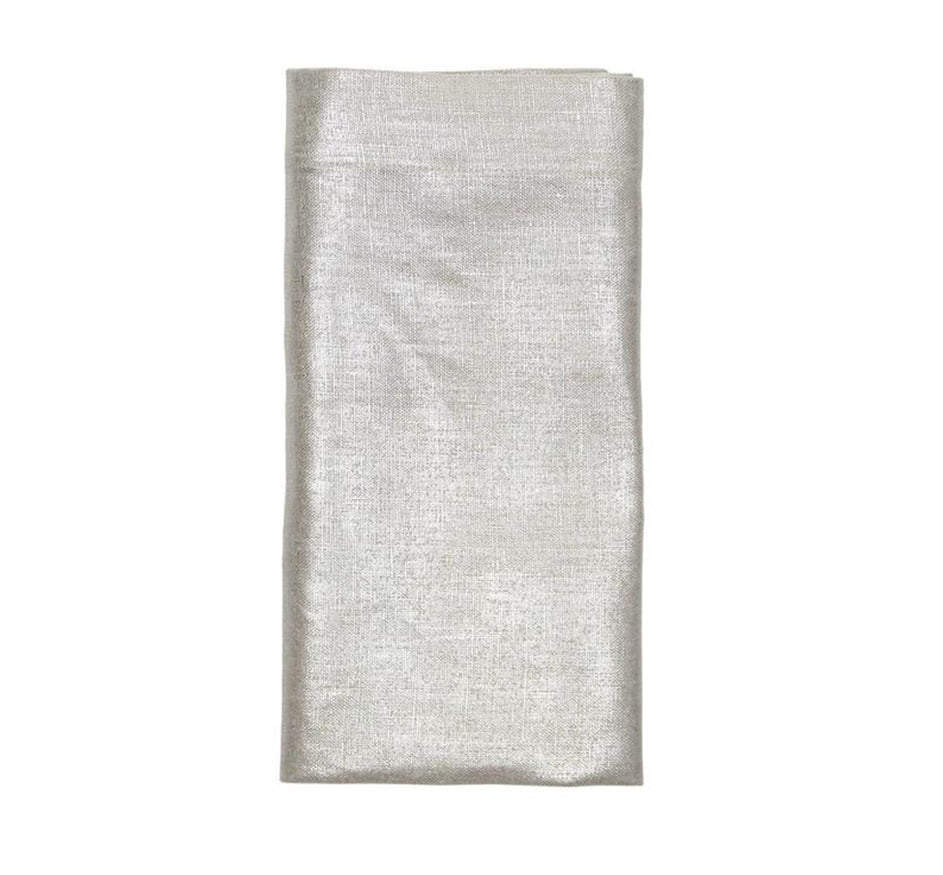 Metallic Linen Napkin in Natural/Silver