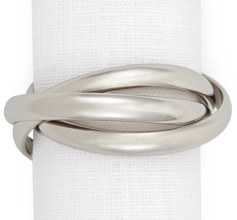 Platinum 3-Ring Napkin Rings (Set of 4)