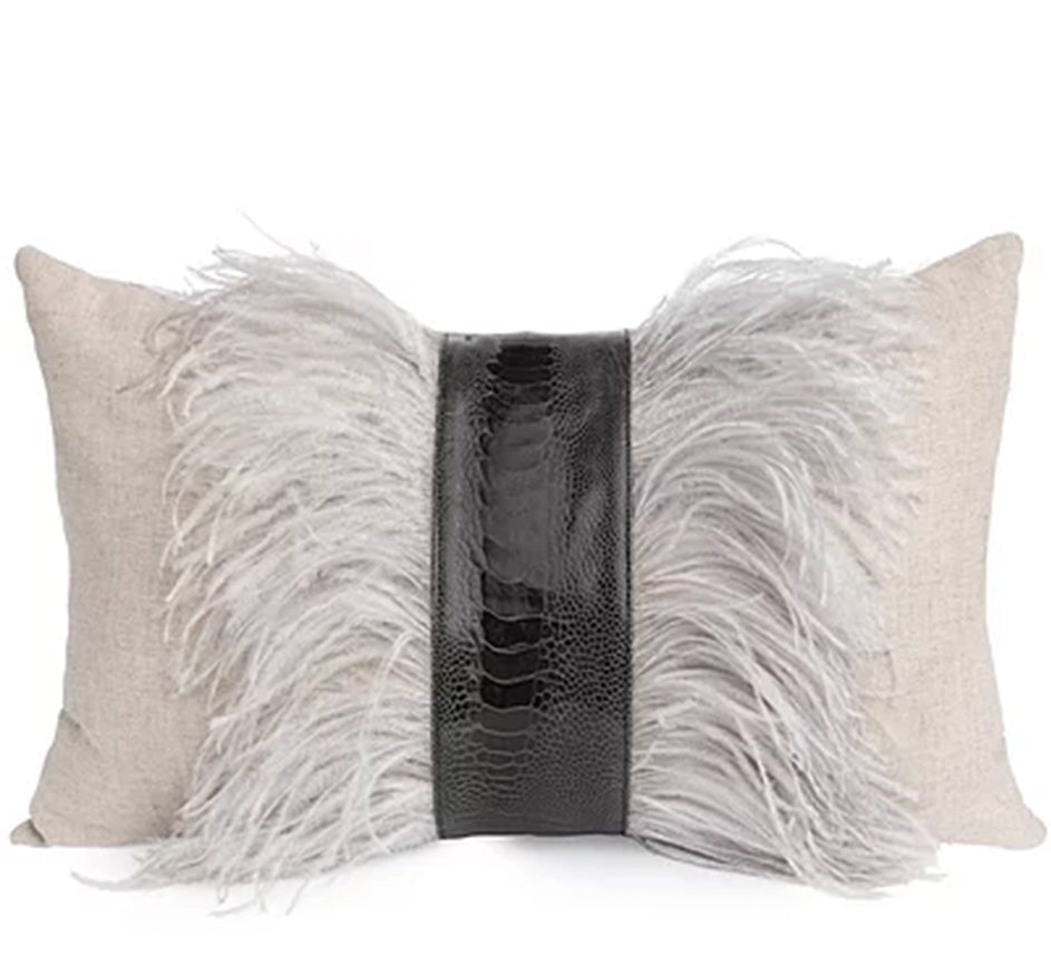 Feather & Hide Pillow 14x22"