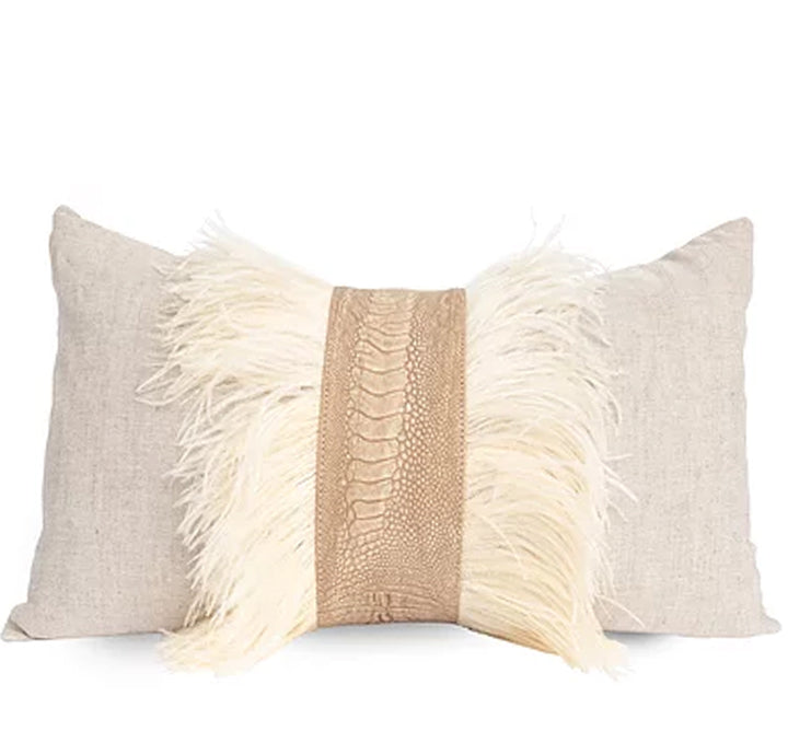 Feather & Hide Pillow 14x22"