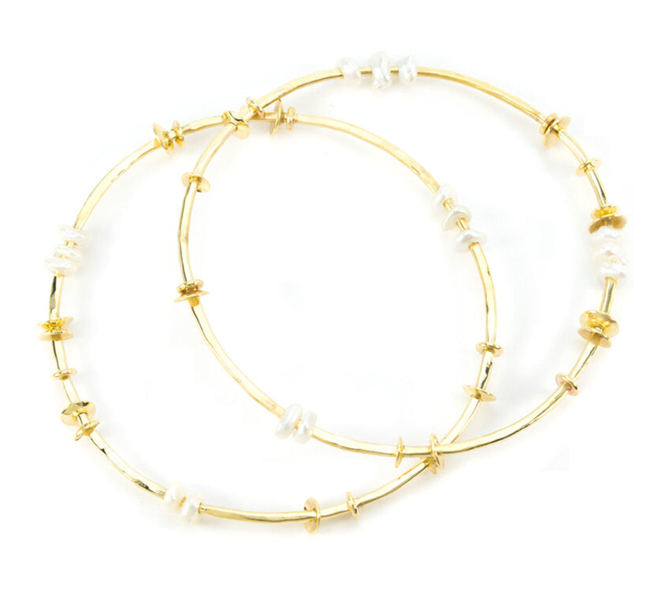 Pearl Node Bangles - Set of 2