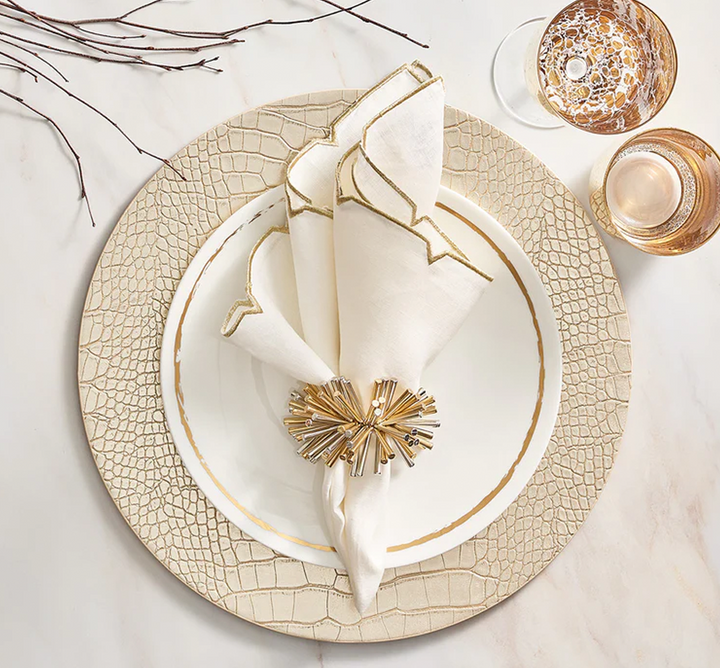 Fringe Napkin Ring In Gold & Silver