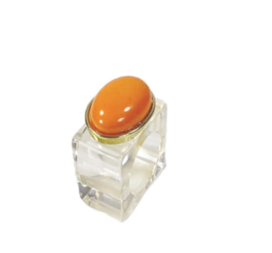 Lucite Napkin Ring with Cabachon (Available in 2 Colors)