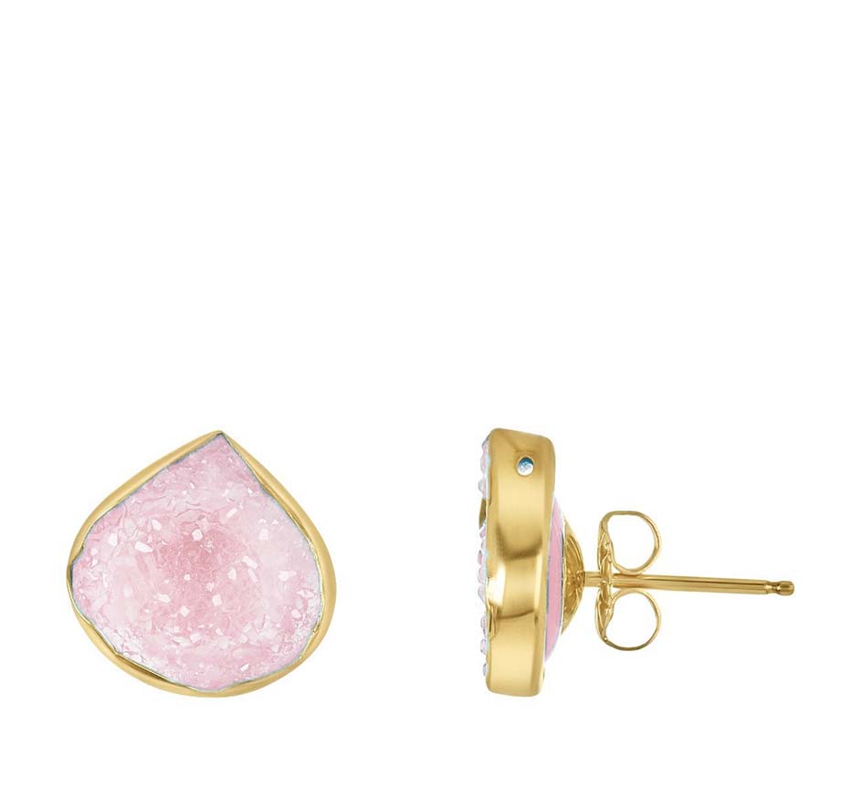 Pink Druzy Studs