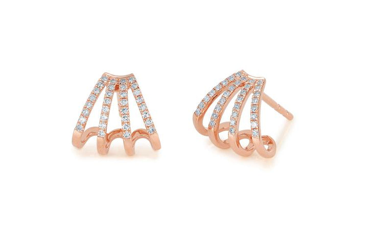 Diamond Multi Huggie Earrings (Available in 3 Colors)