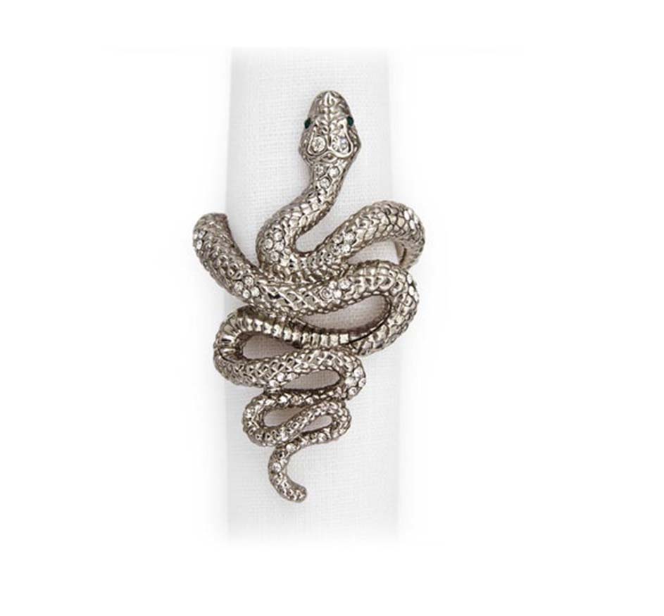 Snake Napkin Ring in Platinum