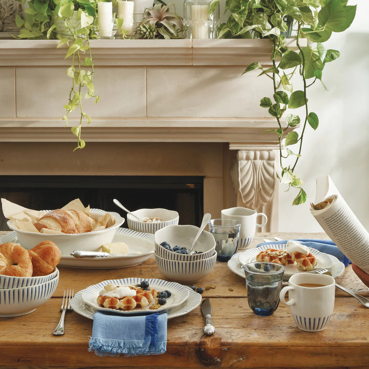 Sitio Stripe 12" Serving Bowl - Delft Blue