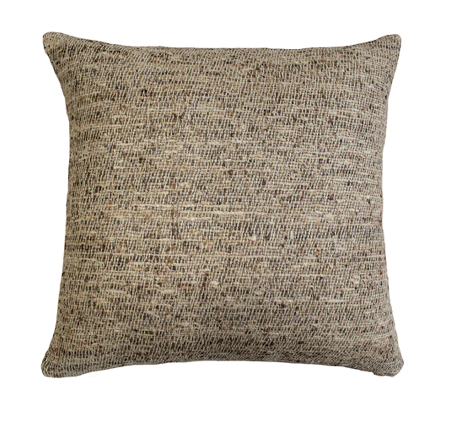 Slub Silk Pillow In Cafe 22x22