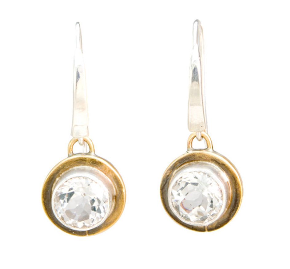 White Topaz Swing Drop Earrings
