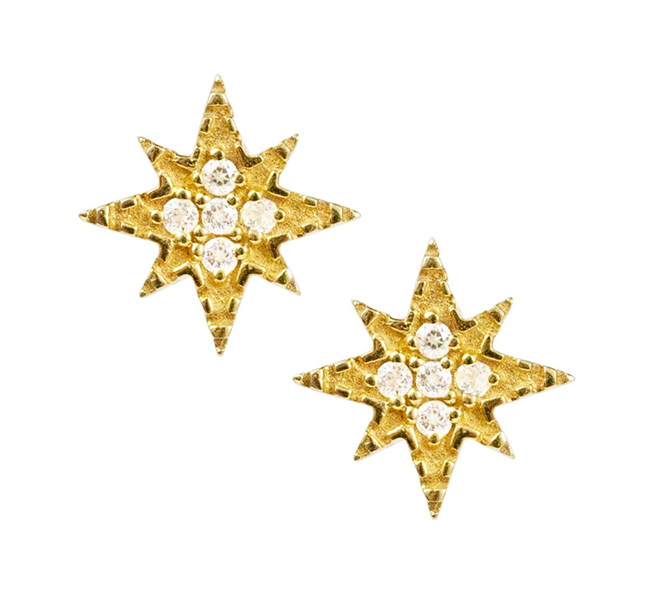 White Topaz Ursa Studs