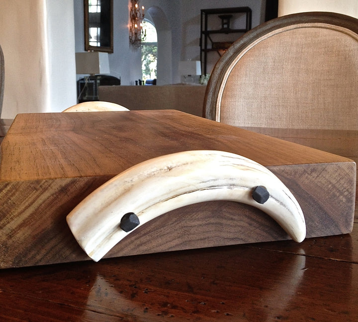 Walnut Cheeseboard with Warthog Tusk Handles